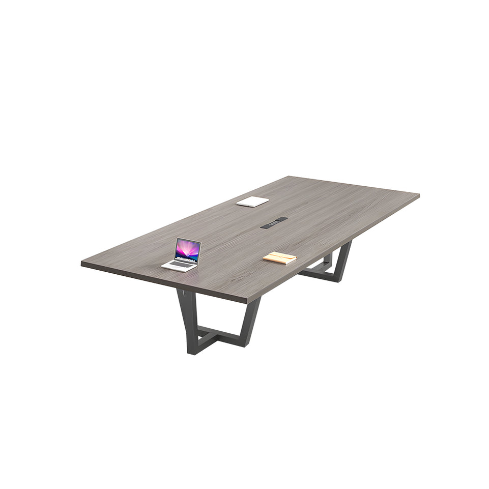 Sleek Modern Conference Table with Thick Top & Steel-Leg Frame for Large Offices and Meeting Rooms HYZ-2032