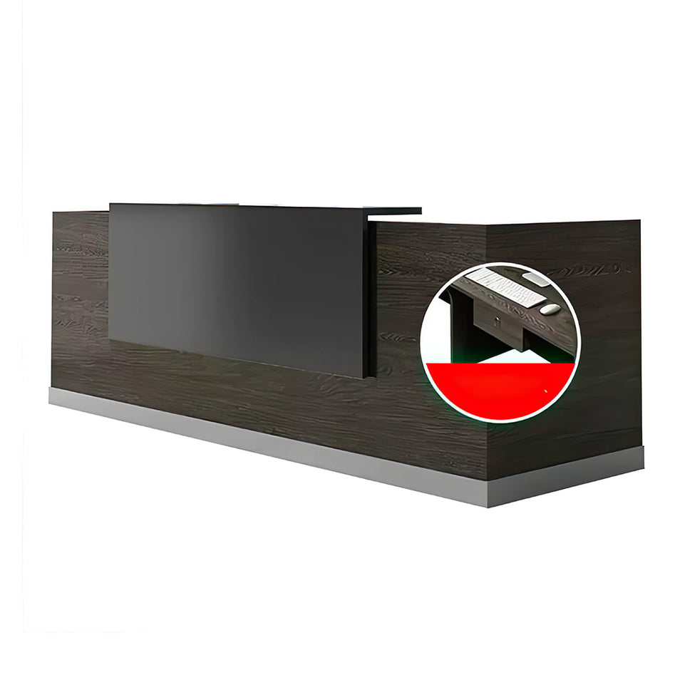 Color-Blocked Straight Reception Desk with Compartments and Drawers for Offices JDT-106