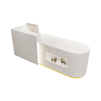 Color-Blocked Small Straight Reception Counter with Keyboard Tray and Drawers for Store JDT-1014