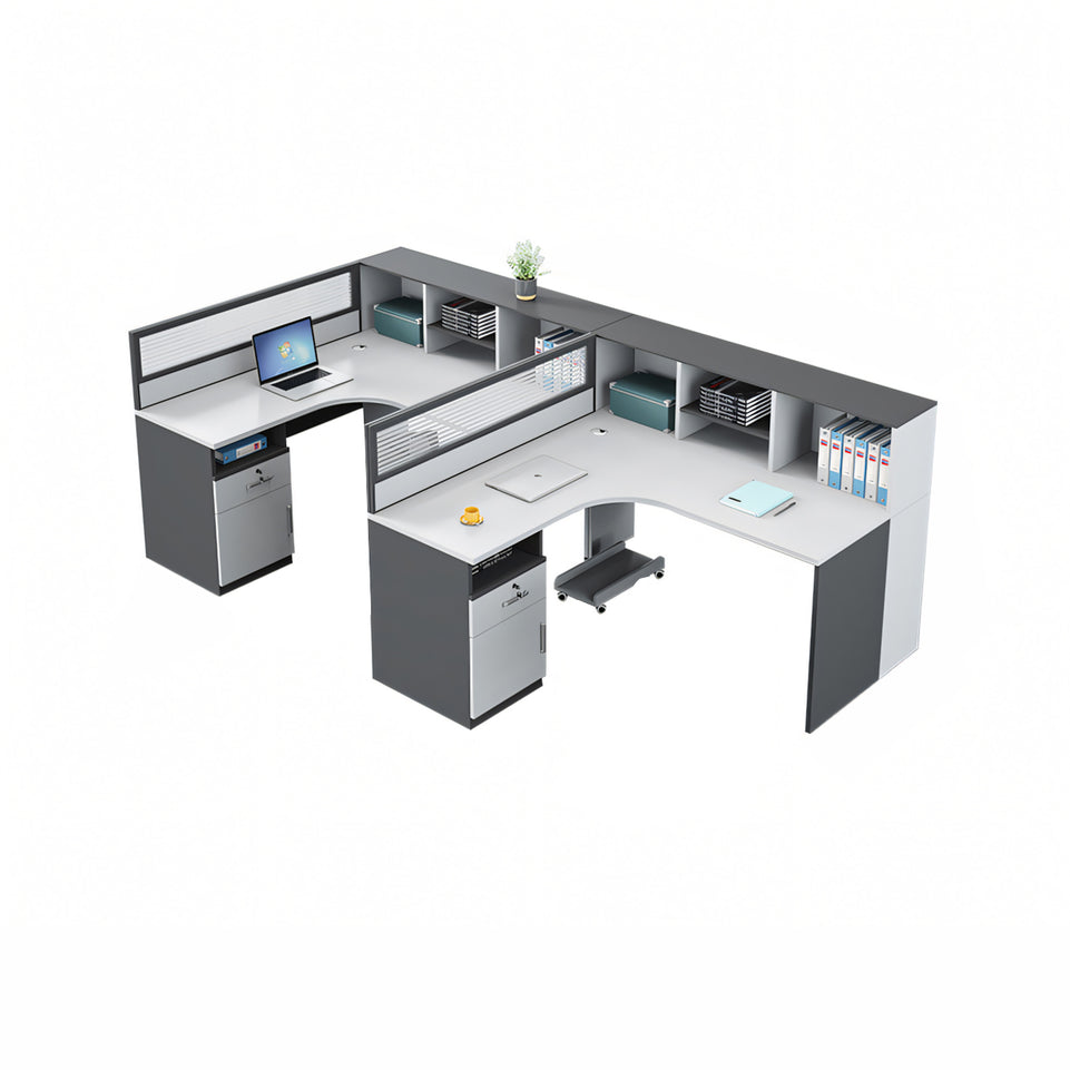 Modern Office Workstation Set with Screens, Ideal for 2/4/6-Person Workspaces BGZ-220