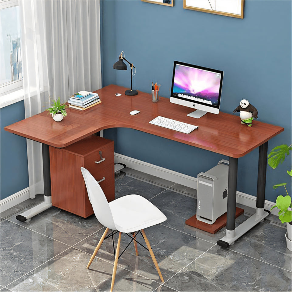 L-Shaped Corner Desk - Modern, Space-Saving Home Office Solution HD-206