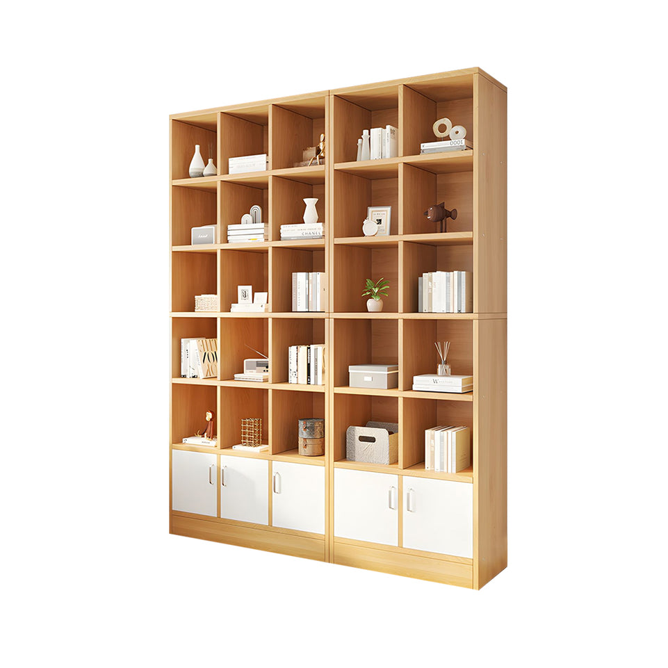 Spacious Floor-to-Ceiling Wooden Bookcase – Multi-Layer Dustproof Storage Cabinet for Home with Deep Shelves CWG-2178