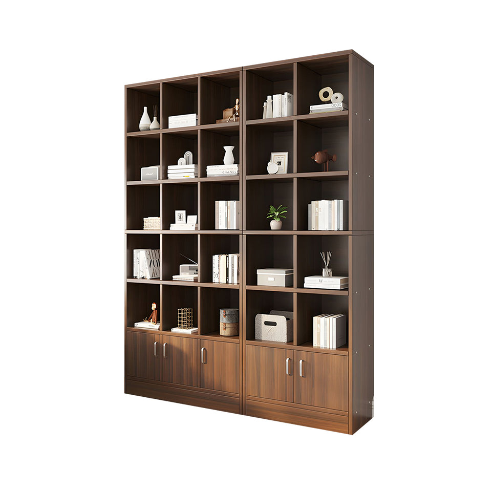 Spacious Floor-to-Ceiling Wooden Bookcase – Multi-Layer Dustproof Storage Cabinet for Home with Deep Shelves CWG-2178