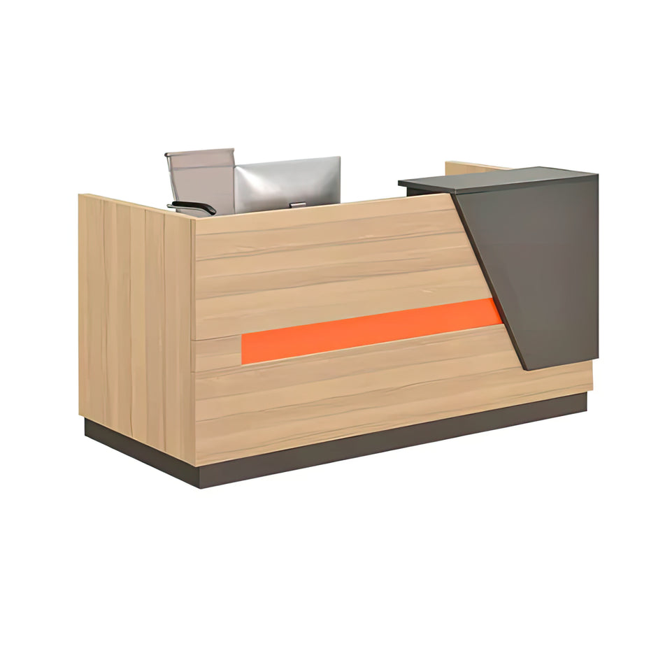 Small Reception Desk with Shelf and Keyboard Tray for Commercial Stores JDT-1073