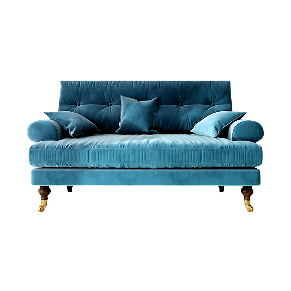 Modern Sofa 35-94 in Wide with Velvet & Solid Wood for Reception Area