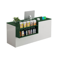 Curved Reception Counter with Keyboard Tray and Multiple Drawers for Salon and Clothing Store JDT-K051