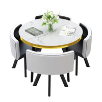 Round Reception Table with 4 Chairs for Office Reception Areas JDZH-2024