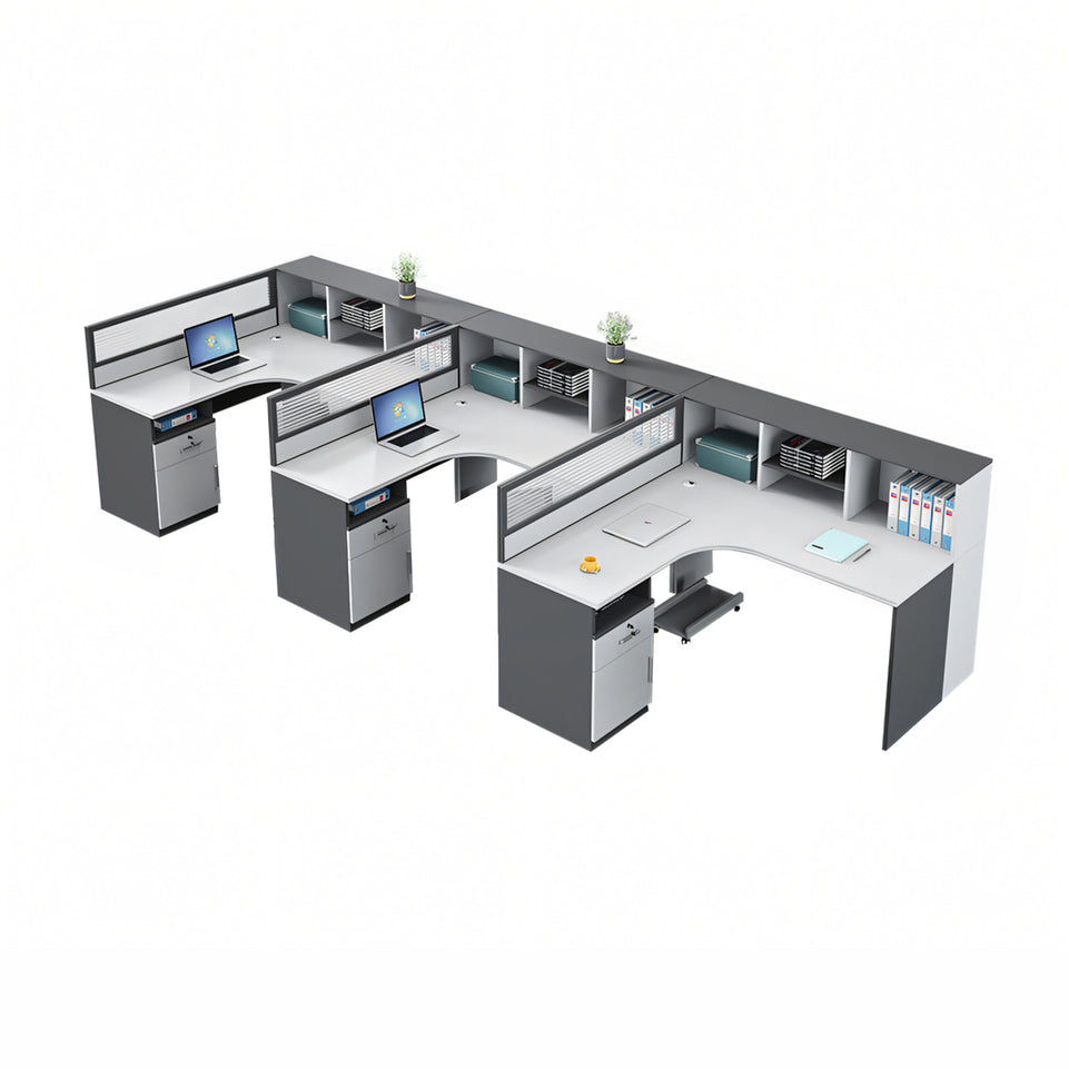 Modern Office Workstation Set with Screens, Ideal for 2/4/6-Person Workspaces BGZ-220