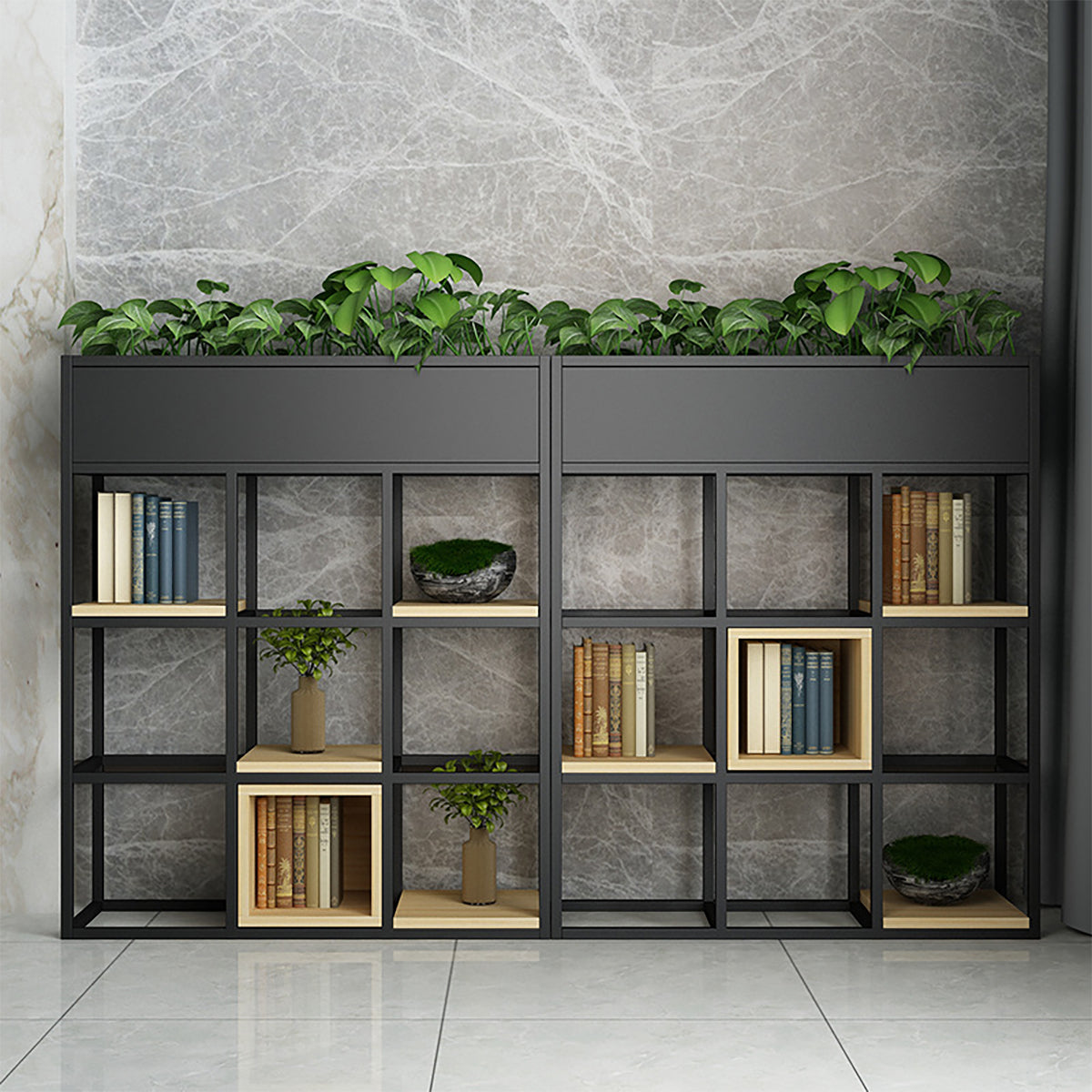 Multi-Functional Iron Frame Divider Storage Shelf for Offices & Living Room CWG-2053