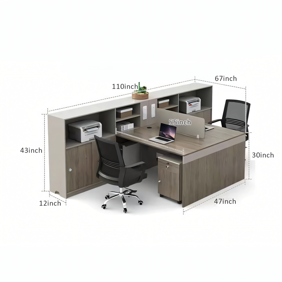 Modern T-Shaped Dual Workstation: Stylish Office Desk and Chair Set BGZ-072