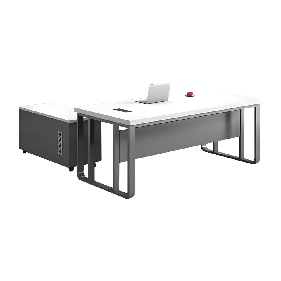 Executive Desk For Work Office Desk With side cabinet For PC With Vent Curtain Board with Wiring BOX LBZ-1073