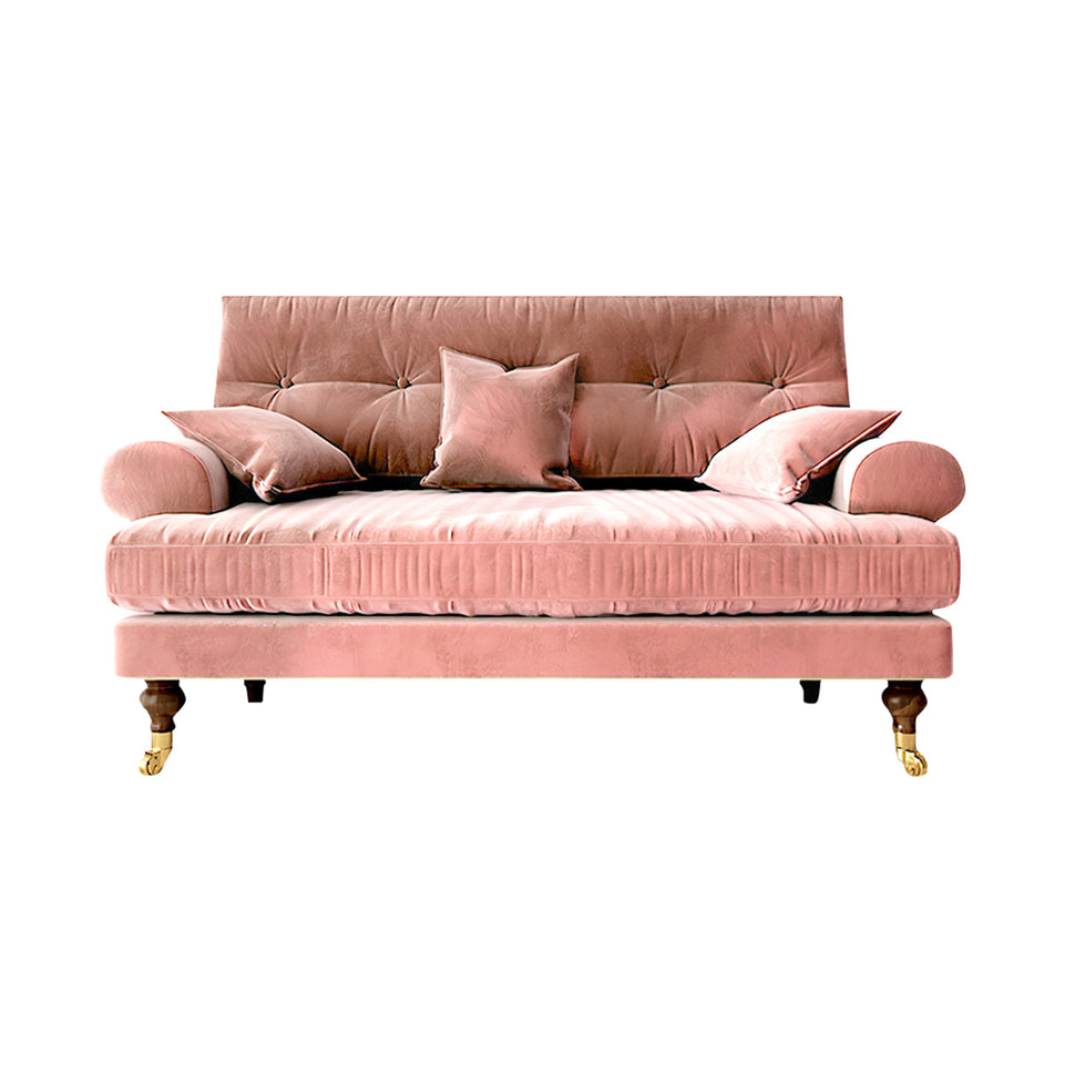Modern Sofa 35-94 in Wide with Velvet & Solid Wood for Reception Area