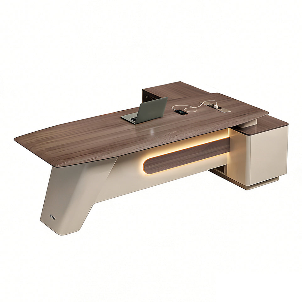 Stylish High-End Executive Desk with Hidden Wiring and Ample Storage for Leadership Offices LBZ-2309