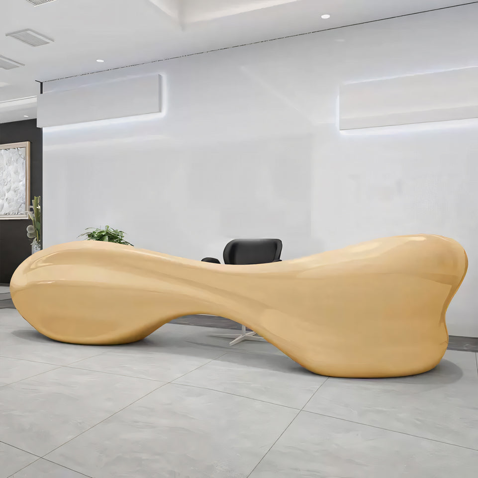 Creative Bone-shaped Front Desk with Drawers and Keyboard Tray for Reception Areas JDT-1088