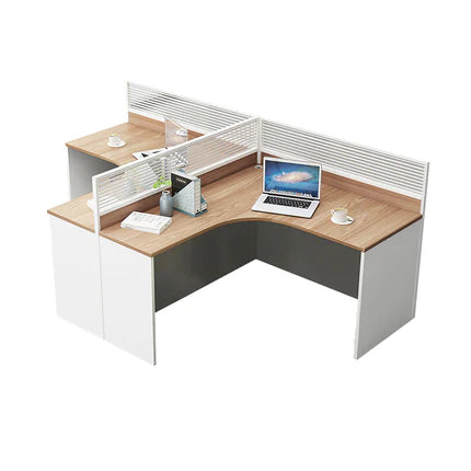 Modern L-Shaped Office Desk with Screen Divider for Employee Workstations BGZ-222