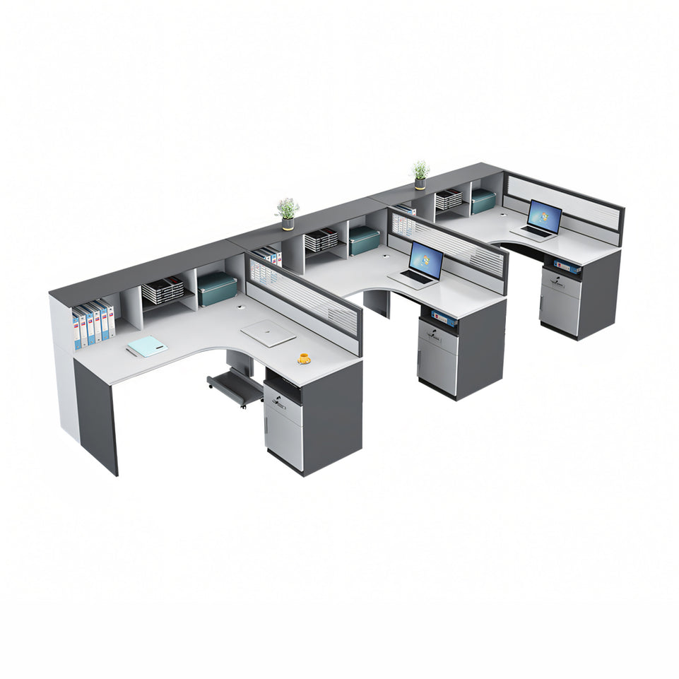 Modern Office Workstation Set with Screens, Ideal for 2/4/6-Person Workspaces BGZ-220