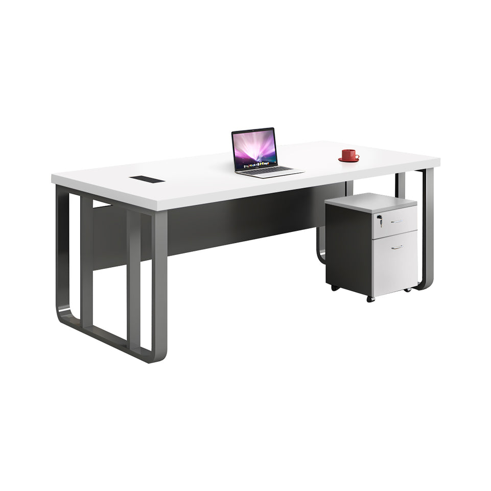 Executive Desk For Work Office Desk With side cabinet For PC With Vent Curtain Board with Wiring BOX LBZ-1073