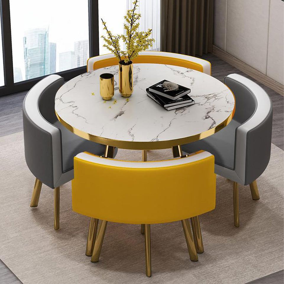 Round Reception Table with 4 Chairs for Office Reception Areas JDZH-2024