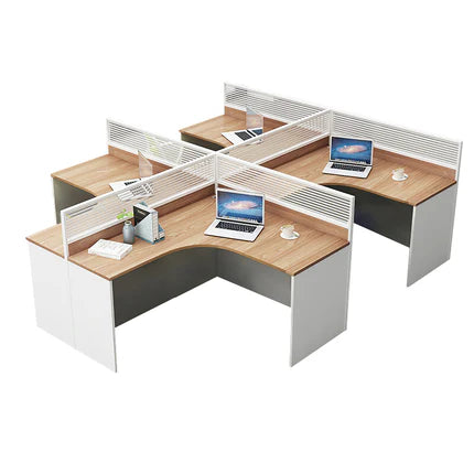 Modern L-Shaped Office Desk with Screen Divider for Employee Workstations BGZ-222