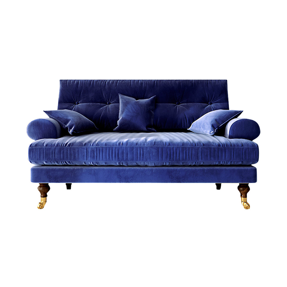 Modern Sofa 35-94 in Wide with Velvet & Solid Wood for Reception Area