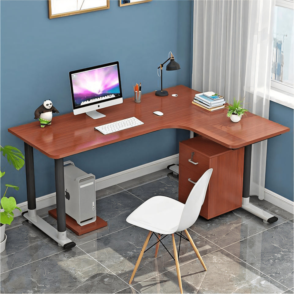 L-Shaped Corner Desk - Modern, Space-Saving Home Office Solution HD-206