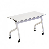 Foldable Meeting and Training Table: Mobile, Wheeled Classroom Desk for Two BGZ-009