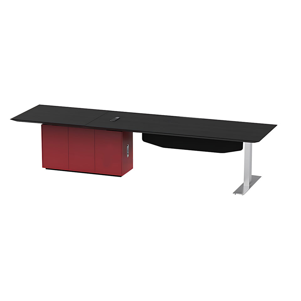Luxury Electric Executive Desk with Dual Smart Outlets & Wireless Charging for Modern Offices LBZ-2314