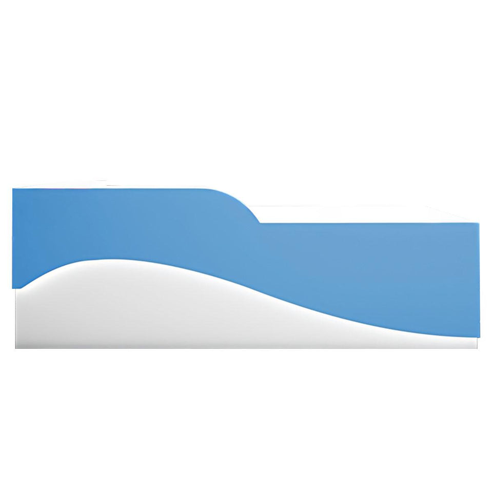 Color-Blocked Curved Front Desk with CPU Holder and Keyboard Tray for Reception JDT-10110