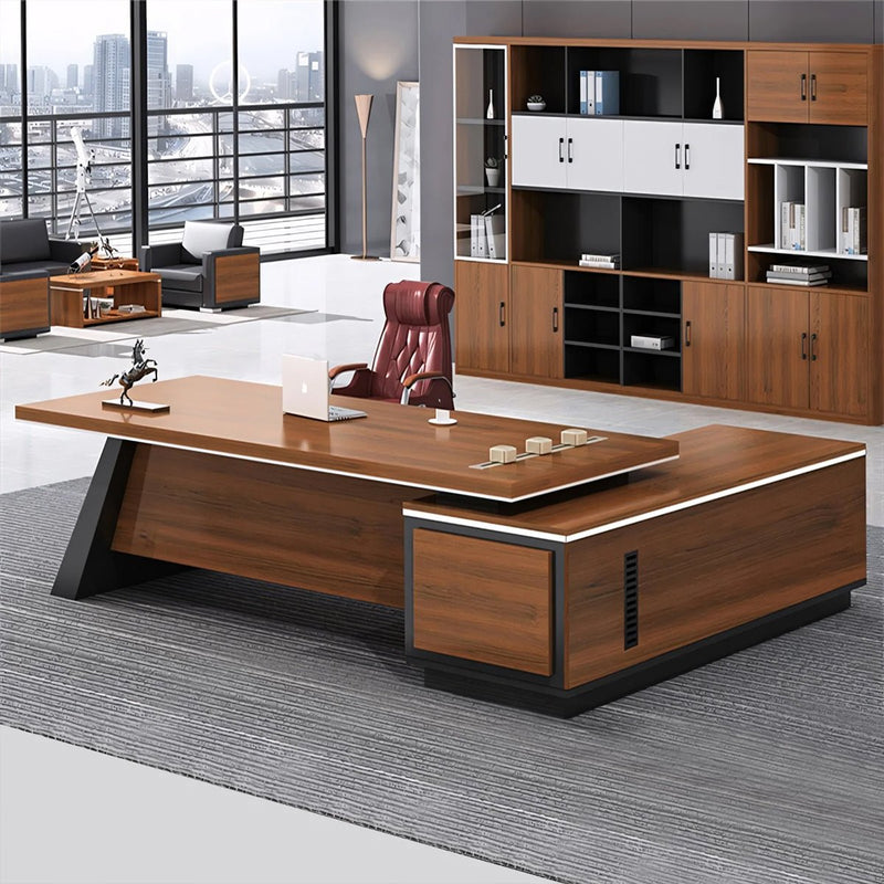 Modern Executive Desk 63-110 in Wide with Lumbar Support for Home Office