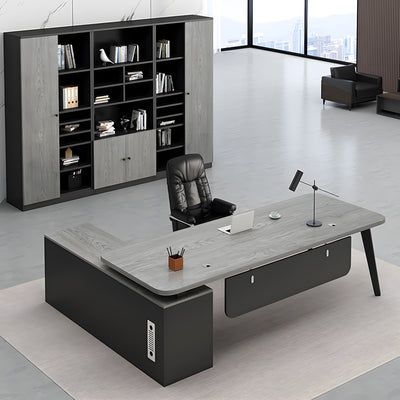 Office Executive Desk With curtain board with wiring hole Steel Leg Adjuster Foot LBZ-1078