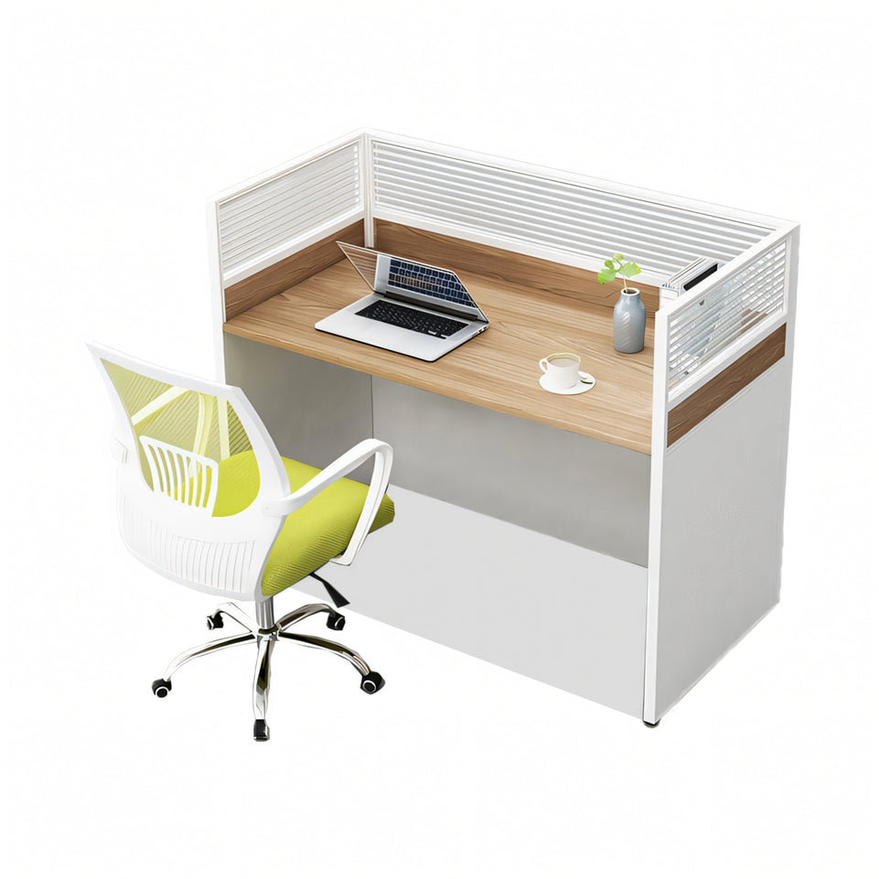 Modern L-Shaped Office Desk with Screen Divider for Employee Workstations BGZ-222