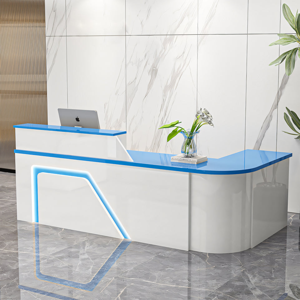Modern Reception Hub Sleek Baked Enamel Front Desk for Welcoming Consulting and Cash Handling JDT-1024