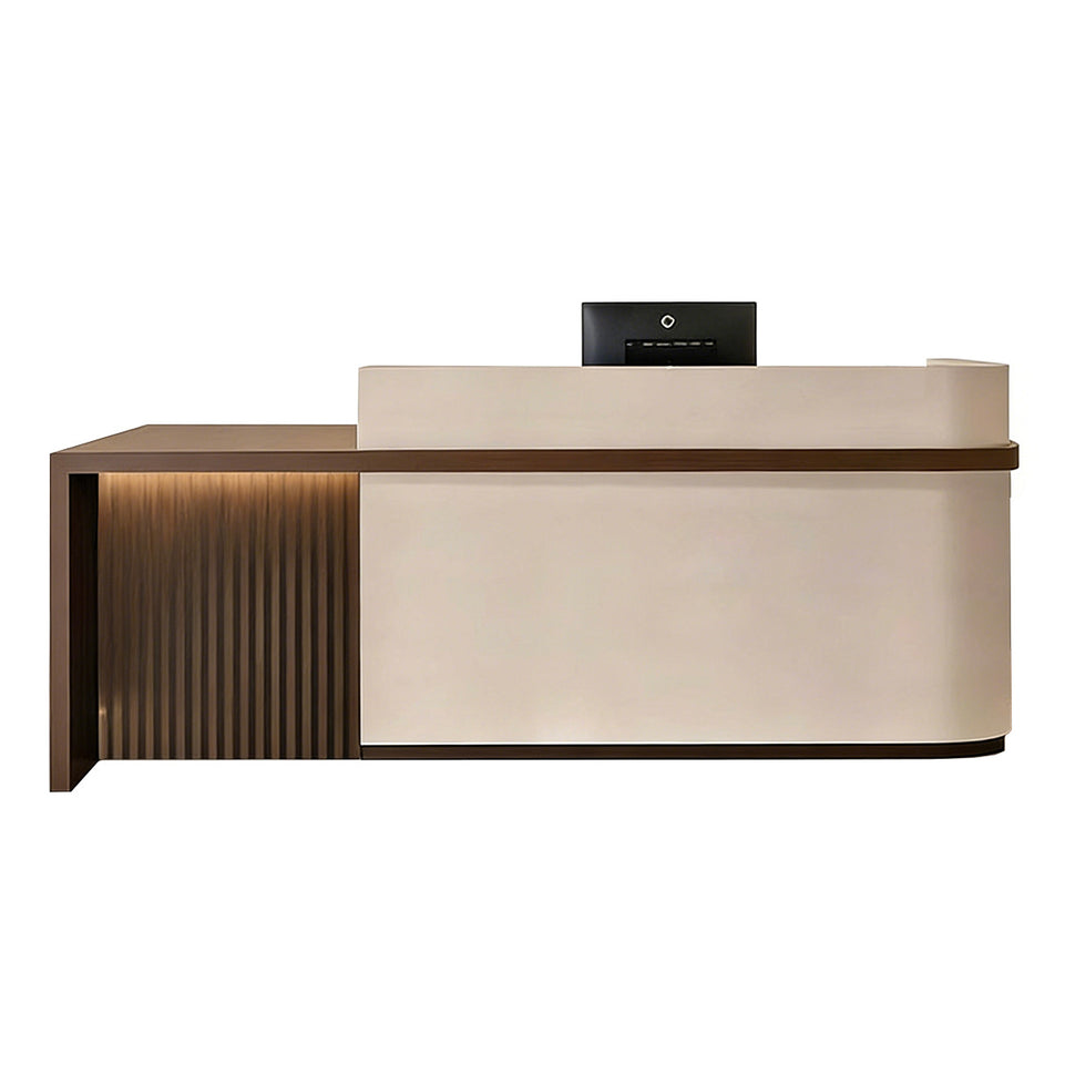 Curved Reception Desk 47-157 in Wide with Transaction Counter for Salon
