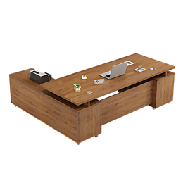 Minimalist Sleek Modern Style Executive Office Desk With Thickened Tabletop And Privacy Panel Storage Drawers LBZ-749