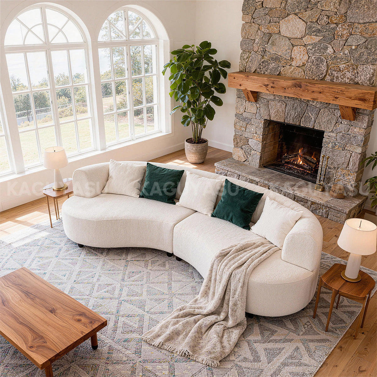 Minimalist Backrest Sofa with Thick Cushions for Cozy Living Rooms SZ-SF-0007  (In Stock)