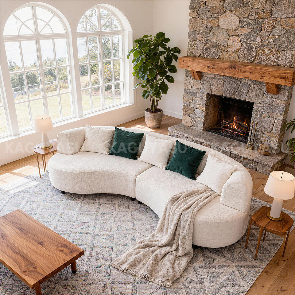 Minimalist Backrest Sofa with Thick Cushions for Cozy Living Rooms SZ-SF-0007  (In Stock)
