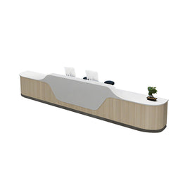 Graceful Curved Reception Desk For Clinics And Salons With Secure Storage And Durable Lacquer Finish YLJJ-2022