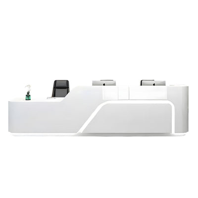 Modern Straight Front Desk with LED Lights and Cabinet for Boutiques JDT-1050