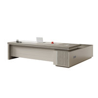 Light Luxury Boss Desk With Private Partition Storage Single Cabinet Two colors Design LBZ-1021