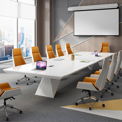 Large White Painted Rectangular Conference Table for Meetings HYZ-1044