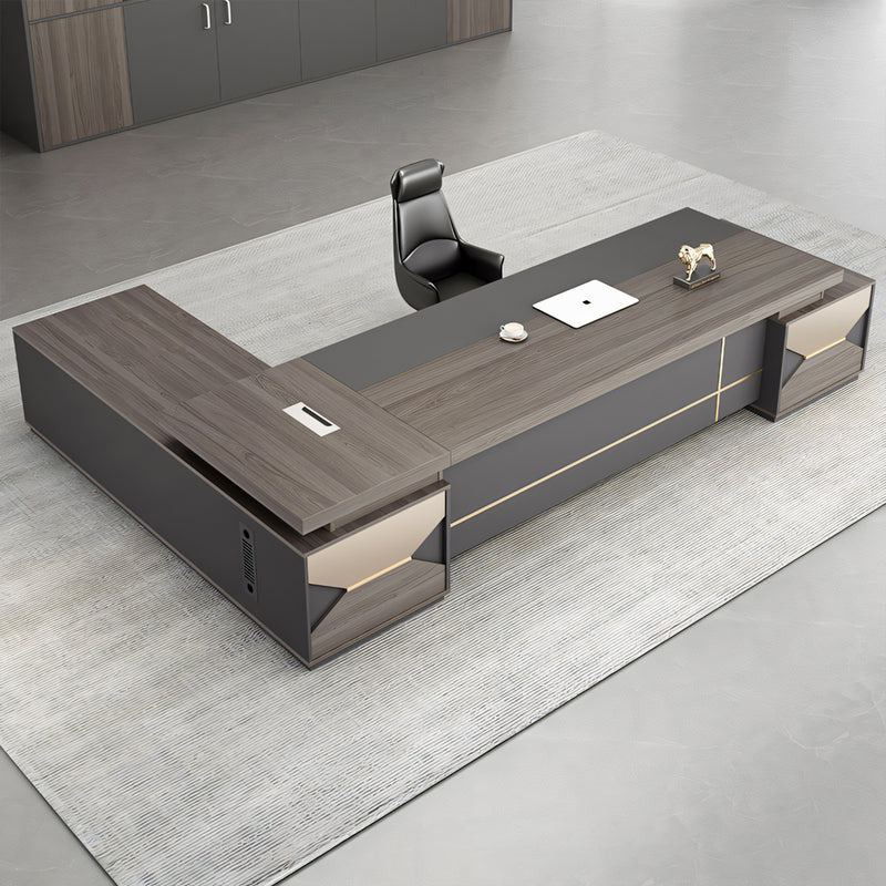 Double Sided Cabinets Roomy Executive Desk for Home Office