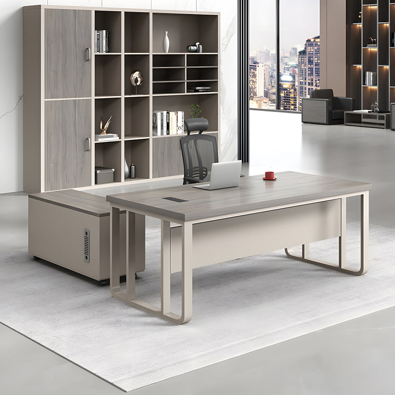 Modern Executive Desk with Cable Management, Side Storage & Lumbar Support for Home Office