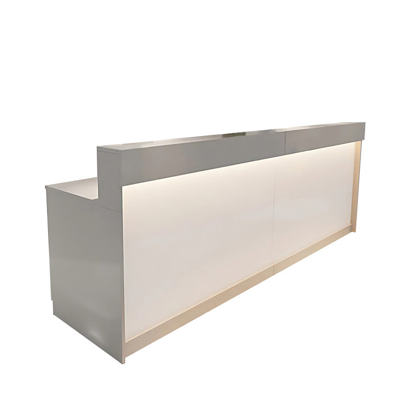 Rectangle Straight Reception Desk with Light Counter Table with Keyboard Tray and Drawers JDT-004-W (West Coast)