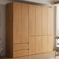 Vintage Wardrobe with Grooved Handle & Hanging Rod for Bedroom CWG-2136