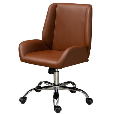 Ergonomic Leather Office Chair Stylish Brown Leather Mid-Back Design BGY-1050