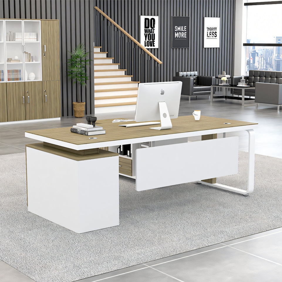 Office simple modern boss desk and chair combination single seat manager desk LBZ-1095