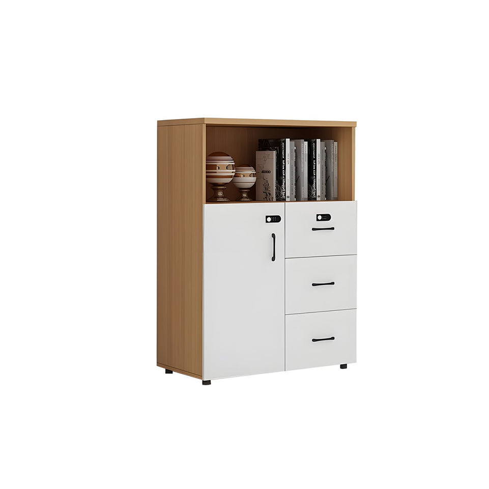 Stylish Multifunctional Office Storage Cabinet with Lockable Drawers for Workspace Organization, Printer Station, and Document Filing CWG-2167