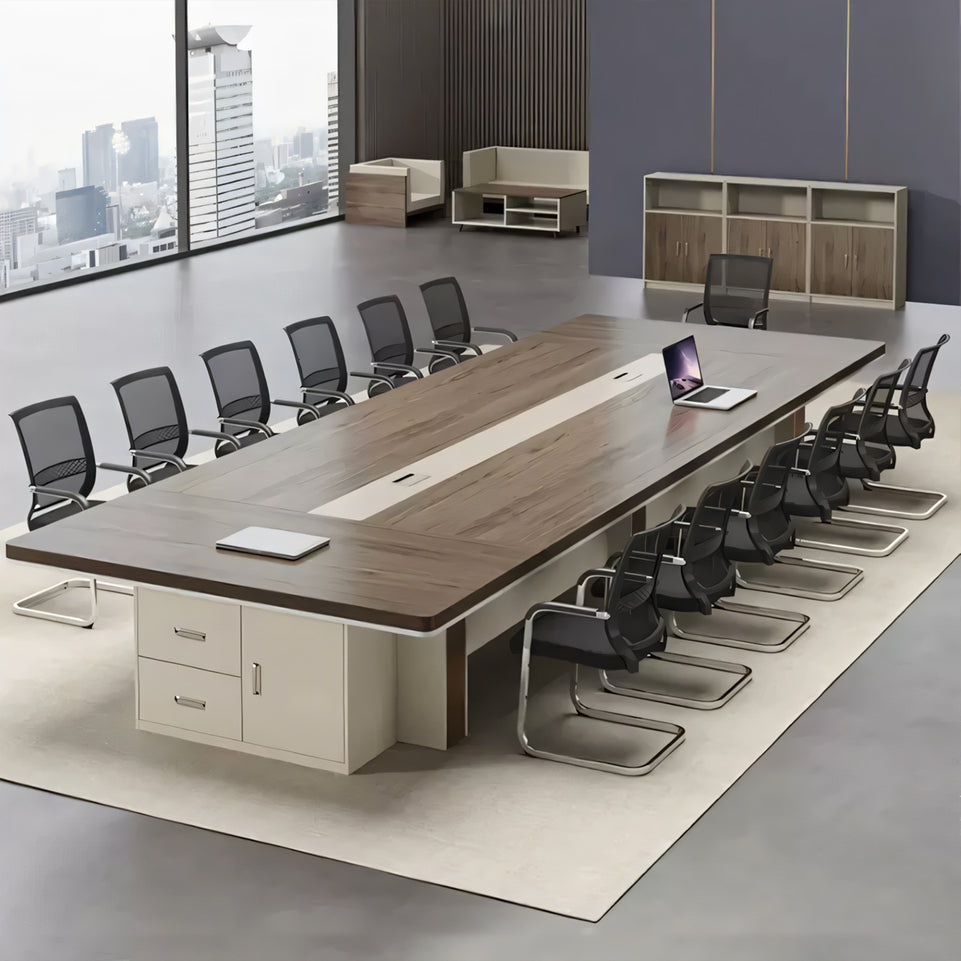 Large Creative Multifunctional Conference Table Made of Eco-Friendly Board Material and Side Cabinet with Wiring Holes HYZ-10100