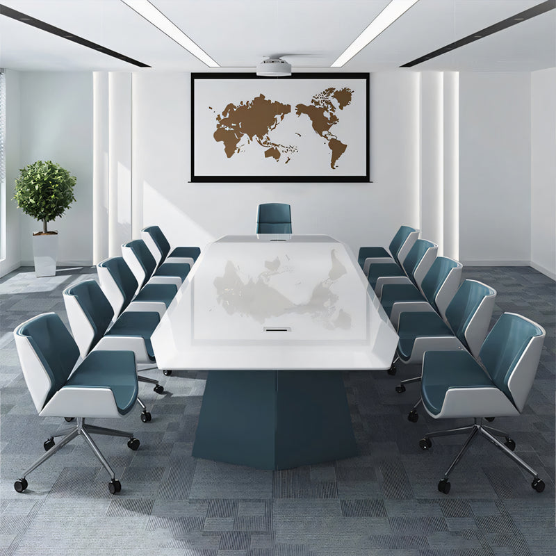 Boat-Shaped Conference Table for Meeting Room
