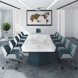 Boat-Shaped Conference Table 63-197 in Wide (5.2-16.4 ft) with Lumbar Support